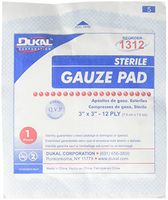 Dukal Gauze Pads - Sterile, 3" X 3" - Model 1312 - Box of 100