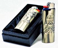 Metal Lighter Cover Vintage Nickel Silver Tone Star Wars Iconic Characters Design