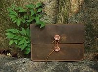 Personalized vintage Distressed Leather cover organizer for 2017 New iPad 9.7 / New iPad Pro 10.5 leather case portfolio - IDNX05S