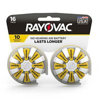 Rayovac Hearing Aid Batteries Size 10 for Advanced Hearing Aid Devices (16 Count)
