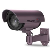 Dummy CCTV Camera,Outdoor Indoor Fake Surveillance Camera with Simulated Red LED Flashing Light (Purple)