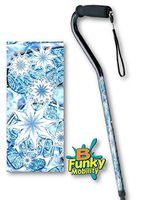 Aluminum Adjustable Foam Handle Offset Walking Cane Snowflake Design