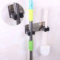 BiuBuy Broom Mop Holder, Broom Gripper Holds Self Adhesive Reusable No Drilling Super Anti-Slip (B)