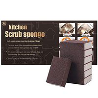 6Pcs Emery Sponge, Magic Carborundum Sponge Washing Kitchen Cleaner Tool, Just Add Water, No Odor Durable Thick Nano Sponge Descaling Rust Home Dish Bathroom Cleaning Pads 3.9 x 2.8 x 1" (Brown)