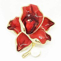 Flower Shape Rhinestone Popular Accessories Fashion Jewelry Lapel Pin Brooch Creation Beauty Woman Girl Jewerly Womans Styling Elegant Decoration | color - Red