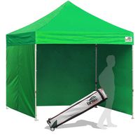 Eurmax 8x8 Feet Ez Pop up Canopy Tent, Pop-up Instant Tent, Outdoor Canopies Commercial Gazebo with Sidewalls Bonus Roller Bag (Kelly Green)
