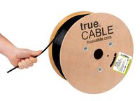 Cat6A Plenum (CMP), 1000ft, Black, 23AWG 4 Pair Solid Bare Copper, 750MHz, ETL Listed, Unshielded Twisted Pair (UTP), Bulk Ethernet Cable, trueCABLE