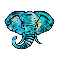 Vinyl Junkie Graphics Elephant Head Tie Dye Patterns Sticker (Cyan Dream)