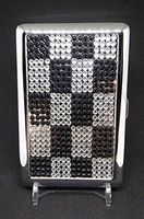 Fujima Checkered Beaded Double Sided Metal 100s Size Cigarette Case
