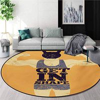 RUGSMAT Vintage Modern Washable Round Bath Mat,Get in Shape with A Male Human Body with Muscles Bodybuilding Comic Design Image Print Non-Slip Bathroom Soft Floor Mat Home Decor,Diameter-47 Inch