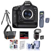 Canon EOS-1DX Mark II Digital SLR Camera - Bundle with 64GB Compact Flash Card, Camera Bag, Tripod, Flashpoint Zoom Li-on R2 TTL On-Camera Flash Remote Shutter Trigger, Software Package, and More