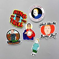 6Pcs/lot Western Anime King of The Hill Sticker for Car Laptop Luggage Skateboard Motorcycle Phone Decal Kids Toy Sticker