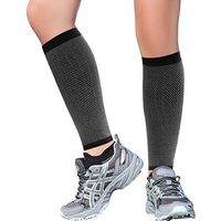 SWOLF Calf Compression Sleeve for Men & Women, Athletic Calf Compression Socks for Running, Cycling, Travel - Sports Leg Support Sleeve for Shin Splint, Calf Pain Relief (Black & White, XL)