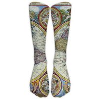 Vintage Geography World Map Athletic Tube Stockings Women's Men's Classics Knee High Socks Sport Long Sock One Size