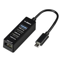 USB-C HUB, ELEXX USB-C (Type C) to 4-Port USB 3.0 HUB for All USB Type-C Devices like Surface Pro 4, ChromeBook Pixe, New MacBook, MacBook Pro, MacBook air and More ( Black)