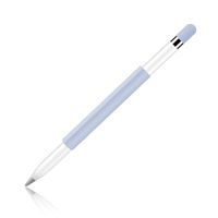 Auxoda Magnetic Sleeve, Soft Silicone Holder Grip with Charging Cap Holder compatibles with iPad Pro Pencil (Light Blue)