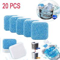 Washing Machine Deep Cleaning Descaler Washing Machine Tub Bomb Cleaner Washer Decontamination Detergent Effervescent Tablets Deodorant Durable Solid Washing Machine Cleaning Expert(20 Pcs)
