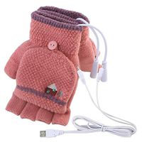 Lyperkin USB Heated Gloves, Premium Unisex USB Heated Mitten Full & Half Finger Winter Warm Knit Hand Gloves for Women Men