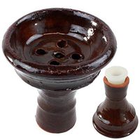 Enimay Shisha Ceramic Hookah Clay Bowl Tobacco Head, Dark Brown, Large