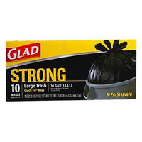 Glad 30 Gal. Quick Tie Large Trash Bags 10 ct (Pack of 12)