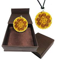 Orgonite Pendant Citrine Heart Cooper Coil Prosperity Gemstone Disc Meditation