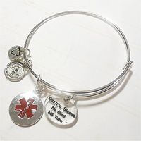 Left Coast Medical Alert Gastric Sleeve Charm, Bangle Bracelet, Emergency Warning