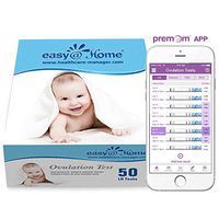 Easy@Home Ovulation Test Strips, 50 Pack Fertility Tests, Ovulation Predictor Kit, FSA Eligible, Powered by Premom Ovulation Predictor iOS and Android App, EZW2-S-50