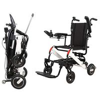 KuiGu Electric Wheelchair, Foldable Elderly Disabled Aid Car Dual Controller Intelligent Compact Portable Lightweight Scooter 20.5KG Can Drive 15km