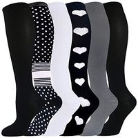 Compression Socks for Women & Men 6 Pairs 15-20 mmHg is Best for Graduated Athletic, Running, Travel, Flight, Nurses