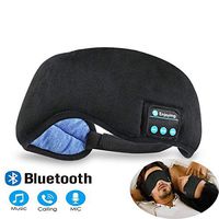 Bluetooth Sleeping Eye Mask Headphones, Grey Wireless Headphone, Built-in Bluetooth 4.2 Speakers Microphone Adjustable&Washable, Perfect for Air Travel, Siesta - for iPhone7 8 X, Android, iPad (balck)