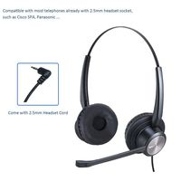 2.5mm Telephone Headset for Landline Phones with Noise Cancelling Microphone for Cisco SPA Panasonic KX-NT366 KX-TGF380M KX-TG6543 Gigaset Uniden Grandstream DECT Cordless Phones