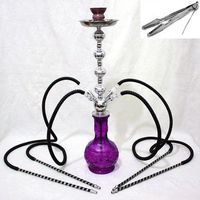 Hookah 26" Purple 4 hose shisha nargila bars narguile nargile glass water Vase