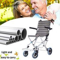 Wheelchair Wheelchair Light Transport Foldable Self-propelled Portable Travel Chair Aluminum Alloy Elderly Disabled Aircraft Travel Trolley Attendant-Propelled Wheelchair can bear 75kg lightweight pro