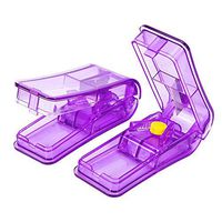 Pill Cutter for Small Large Pills, Accurate Pill Splitter Cut Tablet in Half or 1/4 Easily. Professional Split Multiple Sizes Medication Clean and Safe, for Man, Animals - 2 Pack