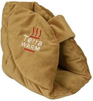 Warming Cooling Natural Microwave Heel Protector Pillow Booties Cushion for Bed Sores, Foot Pressure Relief (Elevated Feet) Plantar Fasciitis, Boot Heel Protection, Moist Foot Pads (Chocolate, Medium)