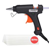 Hot Glue Gun, Upgraded 20W High Temp Mini Hot Melt Glue Gun Kit with 50pcs Glue Sticks(4.0'' x 0.27") for DIY Projects, Arts and Crafts, Home Quick Repairs & Sealing, Artistic Creation, Black