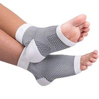 Plantar Fasciitis Socks with Arch Support - Best Ankle Compression Socks for Foot and Heel Pain Relief (White, L/XL)