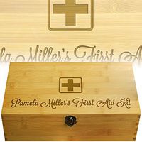 Cookbook People Personalized Wood First Aid Box (Cursive Font)
