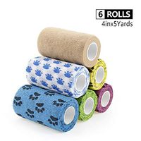 AUPCON Cohesive Bandages Self Adhesive Bandage Vet Wrap Bulk Self Adherent Wrap Non-Woven for Pets Animals & Ankle Sprains & Swelling Supply, FDA Approved 4 Inches x 5 Yards