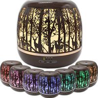 Whispering Woods Essential Oil Diffuser, Ultrasonic Aromatherapy Humidifier, 500ml (Brown)