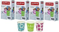 Goodtimes 5oz. All-Purpose Bathroom/Kitchen Paper Cold Cups,100ct-Assorted Designs (4)