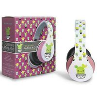 Folding Fatheads Stereo Headphones Cactus Pots Design Live Love Music