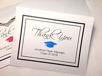 Personalized Graduation Thank You Note Cards with Envelopes. Choose Your School Color! Custom Printed. Choose Sets of 50 or 20. Blank Inside. High Quality, White Folding Cards. (20)