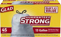 Glad Tall Kitchen Drawstring Trash Bags, 13 Gallon, 45 Count