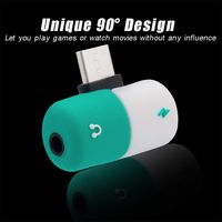 Headphone Jack Adapter Compatible for Samsung Galaxy Note 10+ Plus 2 in 1 Dual Splitter Earphone Dongle Connector Convertor 3.5mm Audio and Charger Aux Headset Adapter Cable Accessories (Green)