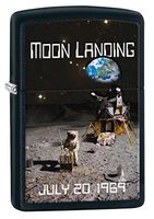 Zippo Lighter: Moon Landing July 20, 1969 - Black Matte 80415