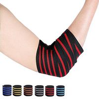 Professional Elbow Wrist Wraps 47'' Long by ZSZBACE- Elastic Elbow Support for Weightlifting Workout Bodybuilding Gym Fitness- 2 Pieces (Red)