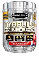 MuscleTech Myobuild BCAA Amino Acids Supplement, Muscle Building and Recovery Formula with Betaine & Electrolytes, Fruit Punch Blast, 45 Servings (416g), 14.68 Ounce
