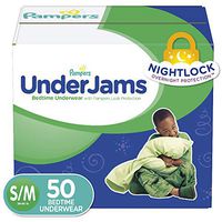 Pampers UnderJams Disposable Bedtime Underwear for Boys, Size S/M, 50 Count, Super Pack