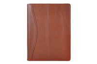iCarryAlls Leather Organizer Padfolio with 3-Ring Binder, Fits Letter-Size / A4 Notepad,Brown